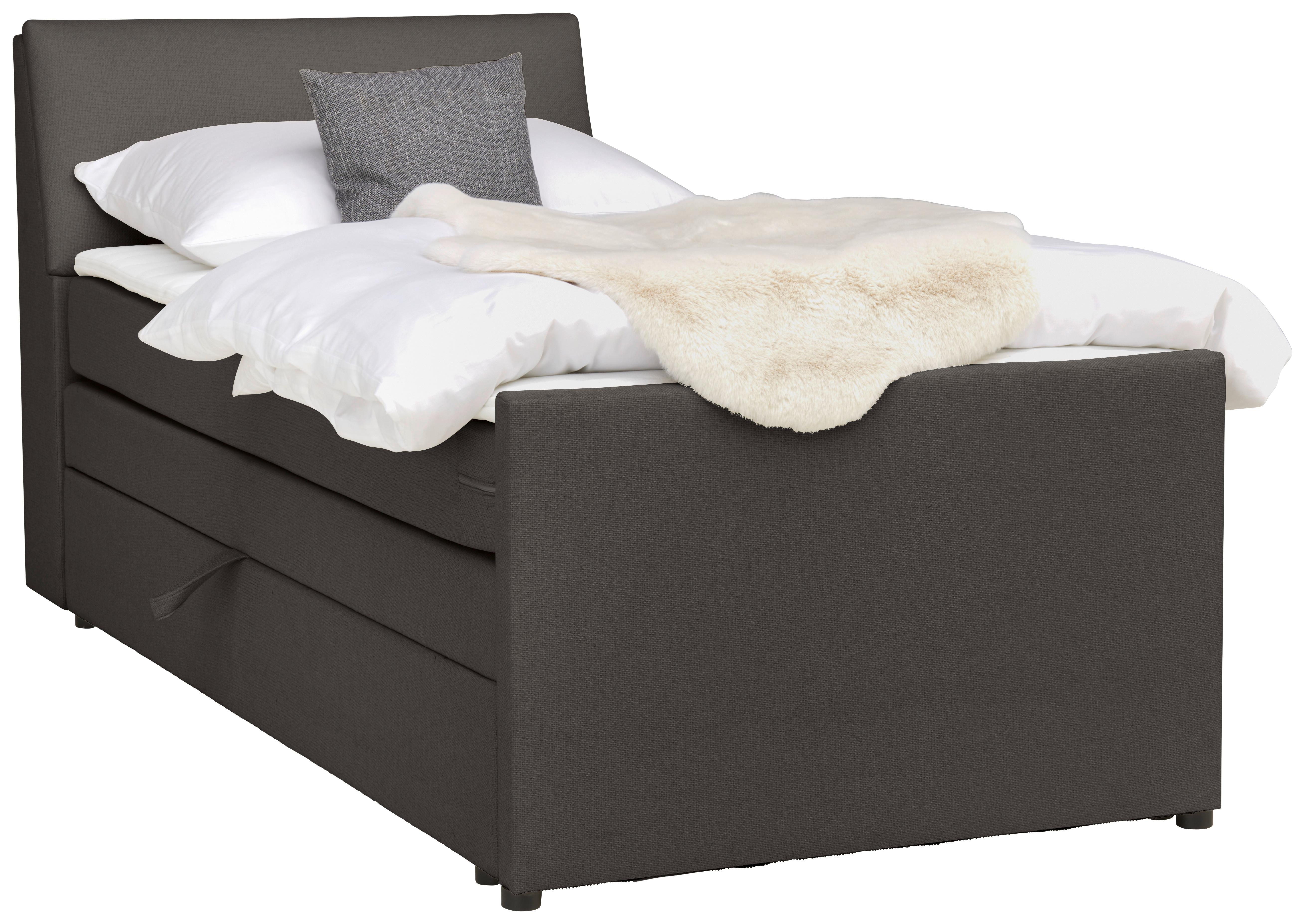Boxspringbett Mit Bettkasten Nida 100x200 Cm Graphitfarben - Graphitfarben/Schwarz, MODERN, Holz/Textil (100/200cm) - MID.YOU