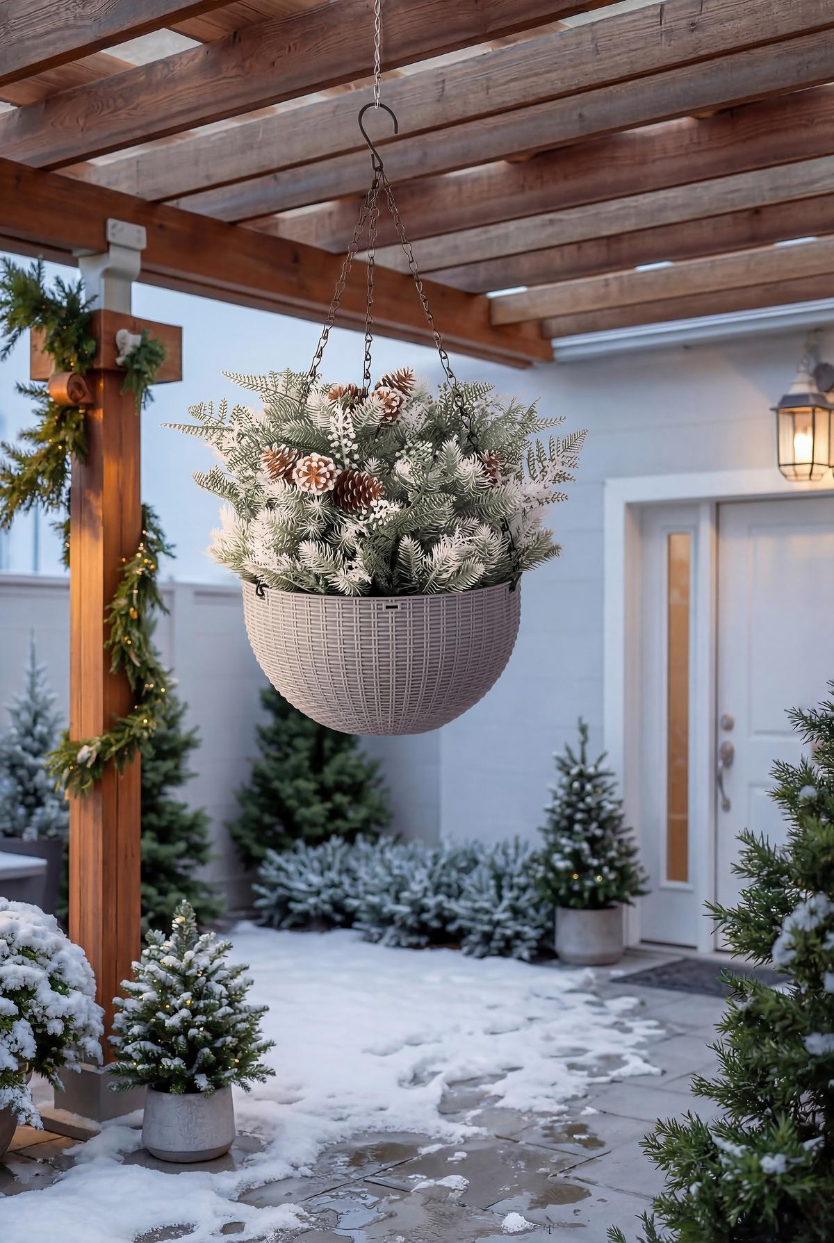 WEIHNACHTSGESTECK Elfi D. 36 cm - Hellbraun/Alabasterfarben, KONVENTIONELL, Kunststoff/Metall (36cm) - Luca Bessoni