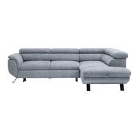 Sedací souprava RAVEN, pravá, šedá, úložný prostor a lůžko - šedá/černá, Moderní, kov/textil (257/198cm) - Mömax