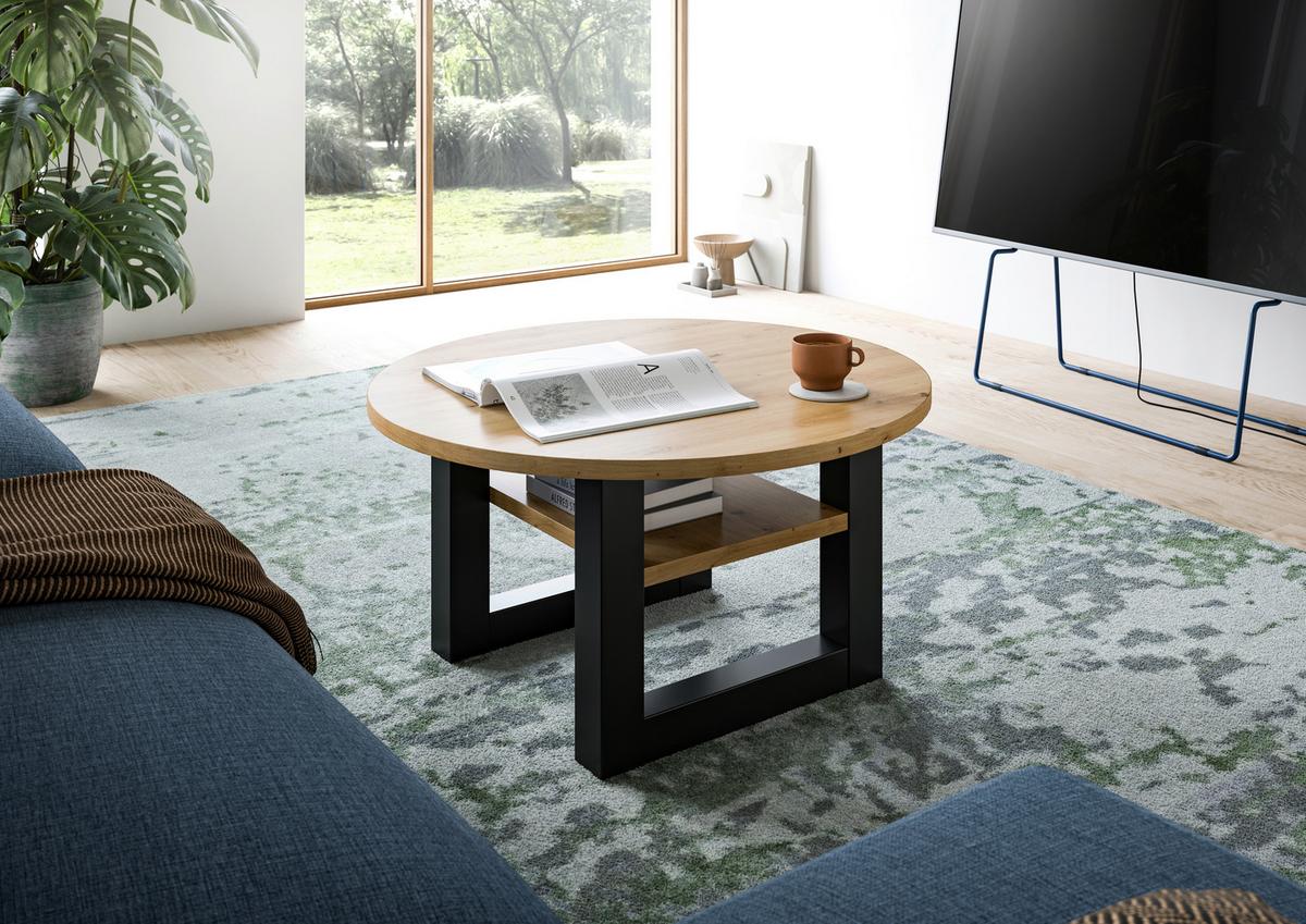 Couchtisch Seattle Eiche Atisan B: 75 cm - Eiche Artisan/Grau, Design, Holzwerkstoff (75/42/75cm) - Livetastic