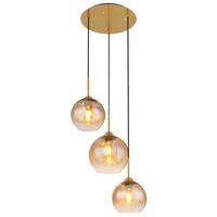 Hängeleuchte 15788-3h - Messingfarben, Design, Glas/Metall (43/150cm) - Globo