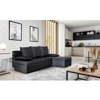 Ecksofa Gino Anthrazit S: 201x143 Cm - Anthrazit/Schwarz, Design, Textil (201/143cm) - MID.YOU