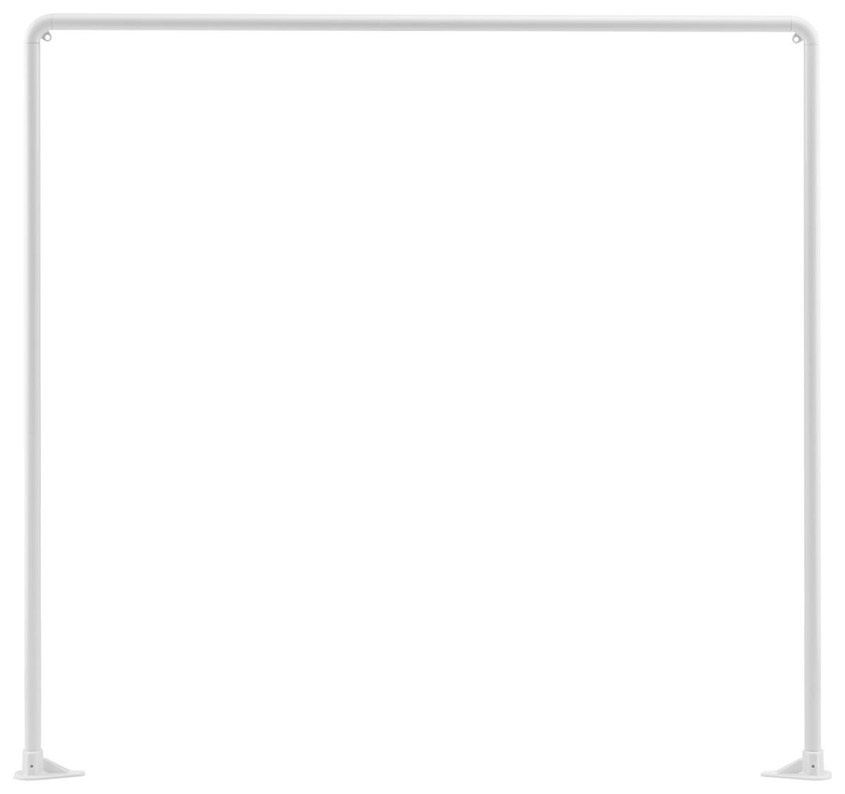 Duschvorhangstange Weiß 2 Eckverbindungen L: 91 Cm - Weiß, Metall (91cm)