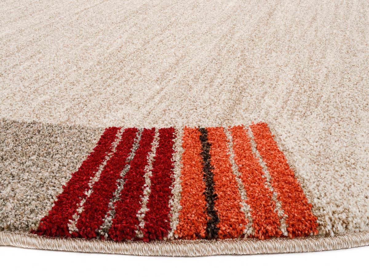 Webteppich Braun/Beige Palazzo Lobo Rund Ø 240 cm - Dunkelbraun/Beige, KONVENTIONELL, Textil (240cm) - Novel