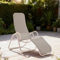 Sonnenliege Calypso - Ecru, MODERN, Kunststoff/Metall (164/70/111cm) - Beldano