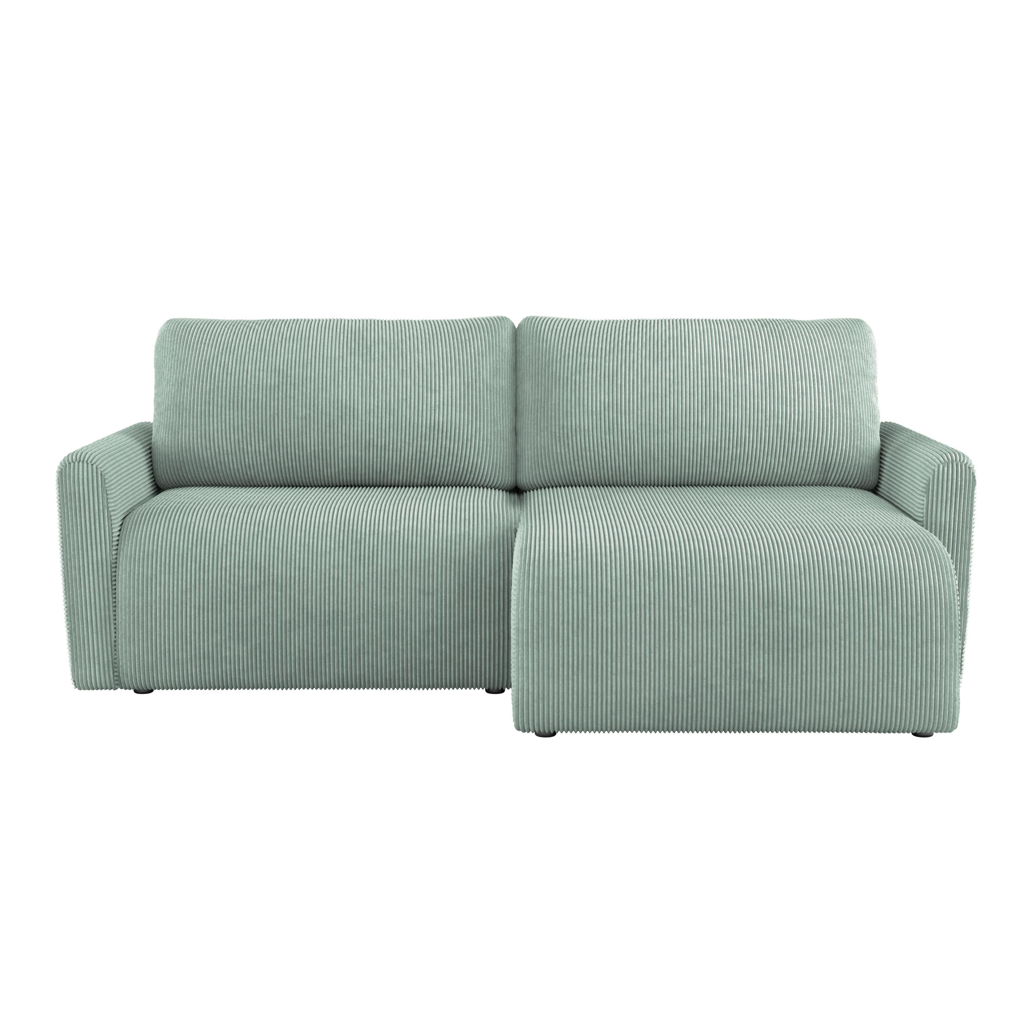 Ecksofa mit Schlaffunktion Josh Salbeigrün 229x146 cm - Salbeigrün, Trend, Textil (229/146cm)