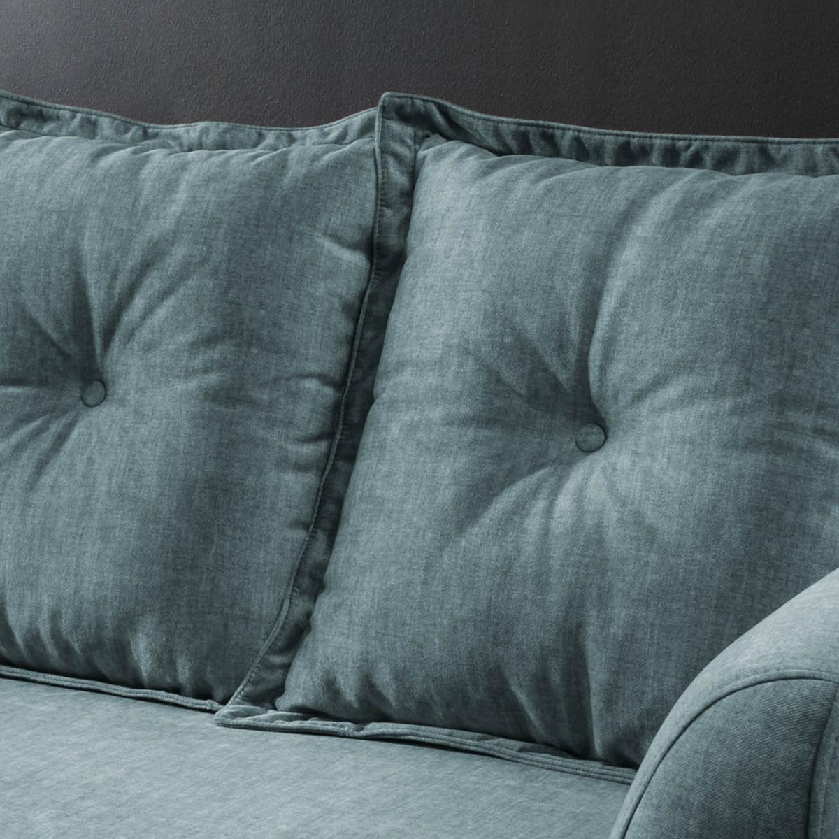 3-Sitzer-Sofa Baggio Dblau,grün B:236 cm - Blau/Buchefarben, MODERN, Textil (236/94/103cm) - Livetastic