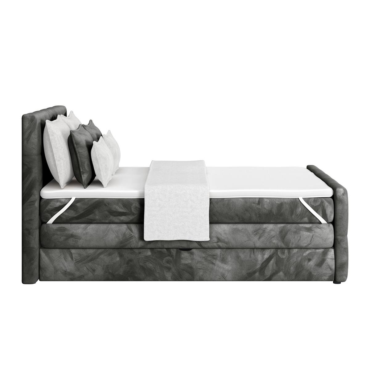 Boxspringbett mit Topper & Bettkasten 140x200 Medino - Anthrazit, KONVENTIONELL, Holz/Holzwerkstoff (140/200cm) - Luca Bessoni
