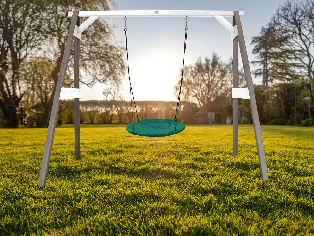 Nestschaukel A030.134.01 - Weiß/Grau, KONVENTIONELL, Holz/Kunststoff (254/207/160cm) - Ambia Garden