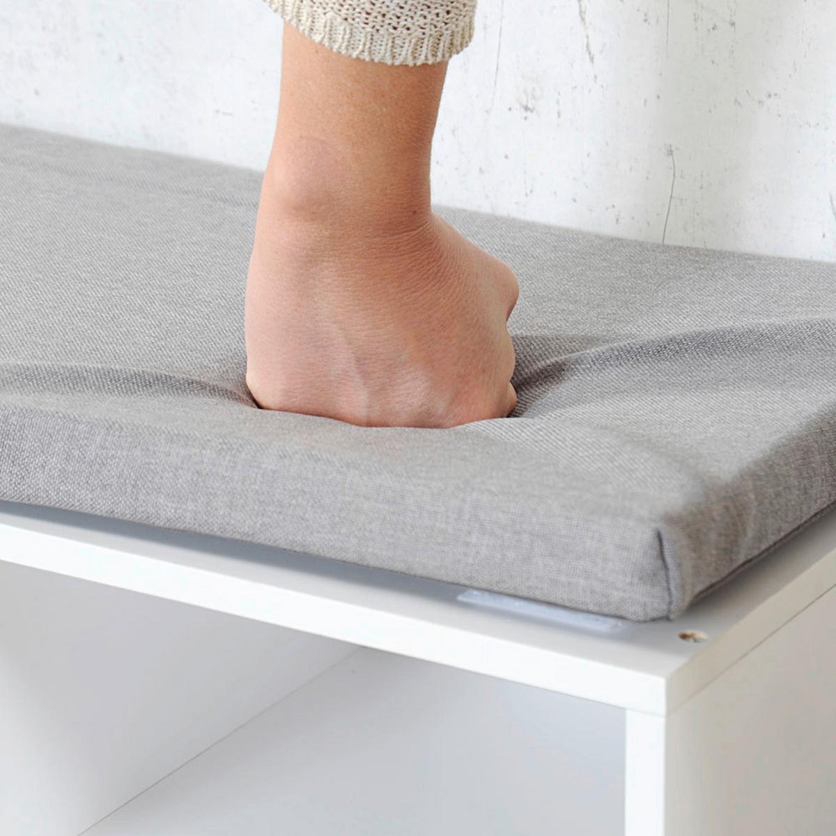 SCHUHREGAL Grau/Weiß B: 51,5 cm - Weiß/Grau, Design, Holzwerkstoff/Textil (51.5/48/29.5cm) - Kesper