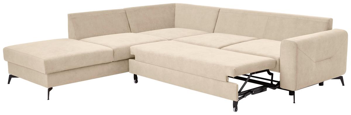 Sedacia súprava ADESSO, ľavá, béžová farba - čierna/béžová, Konventionell, kov/textil (257/275cm) - MID.YOU