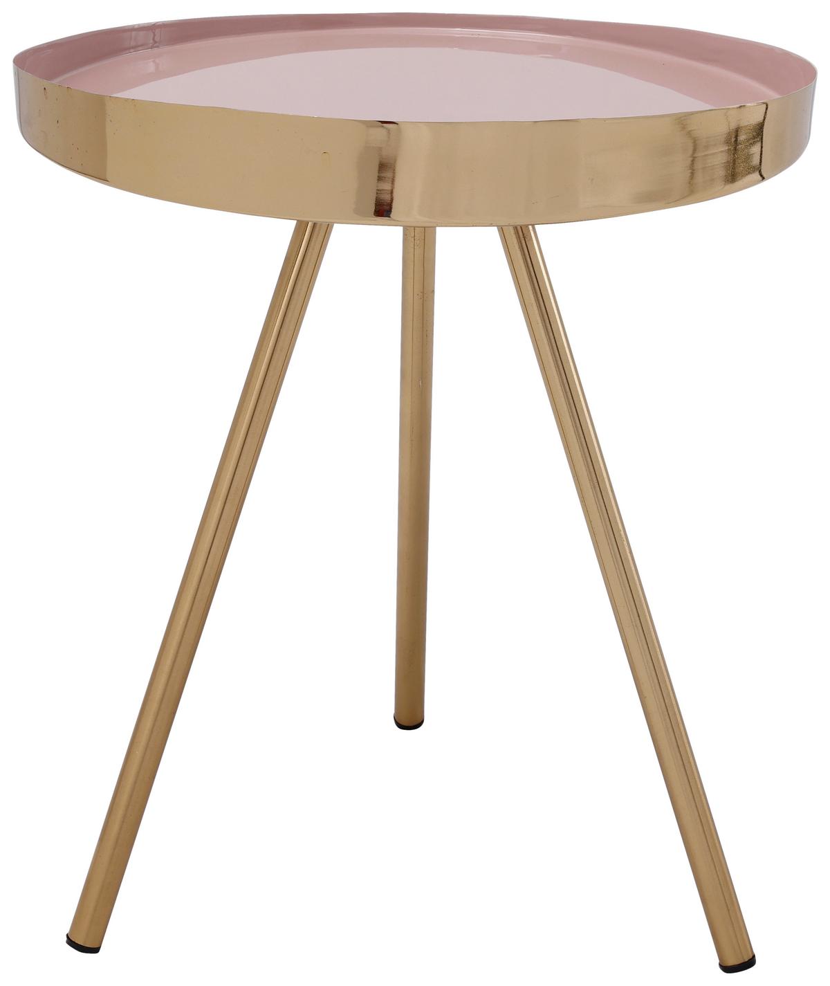 PRÍRUČNÝ STOLÍK MORRISON 625 ALTROSA - zlatá/staroružová, Design, kov (41/48,5cm) - MID.YOU