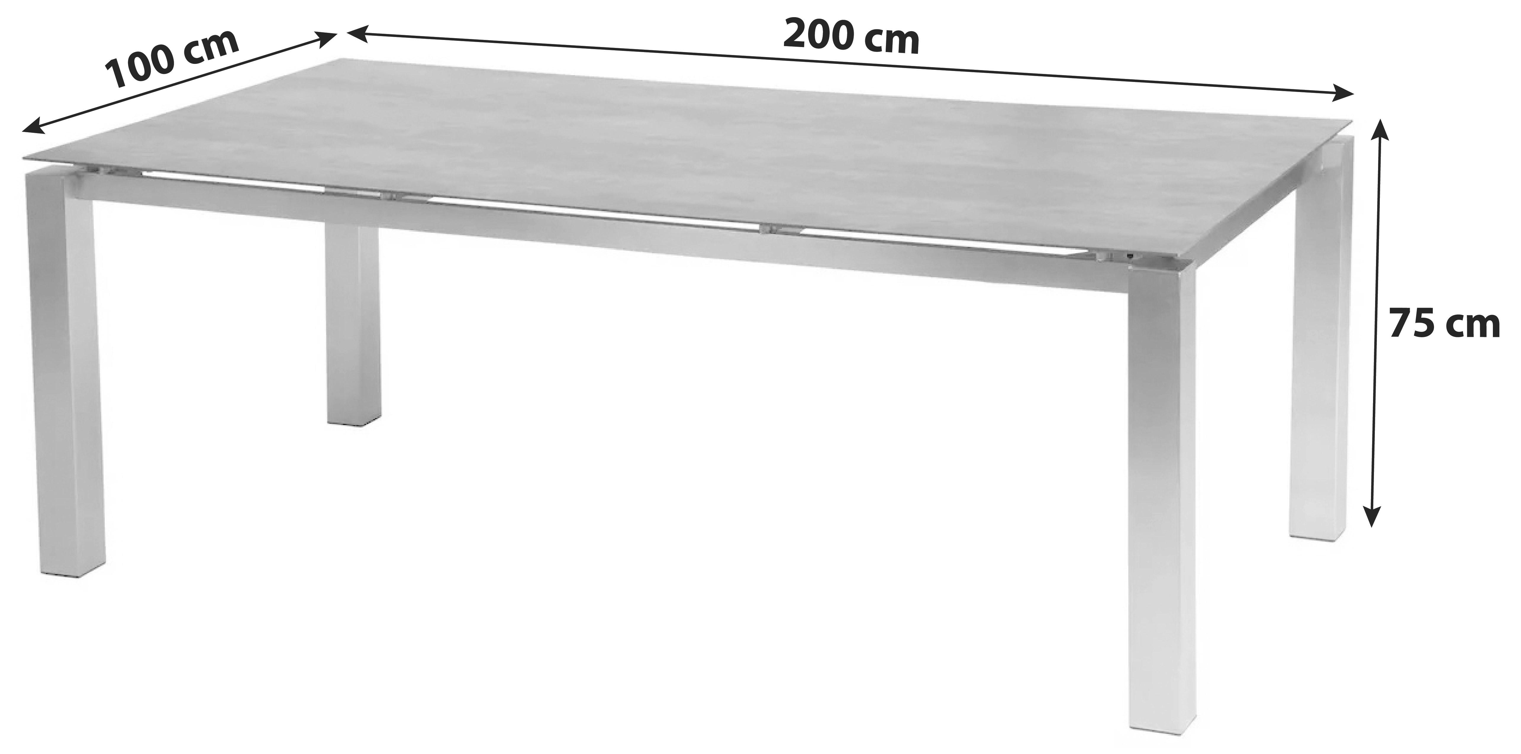 Großer rechteckiger Gartentisch mit Platte in "Flying Optik"