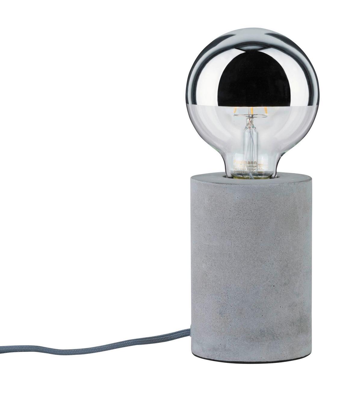Tischlampe Mk Grau Mit Schnurschalter - Grau, Design, Stein (22/13cm) - Paulmann