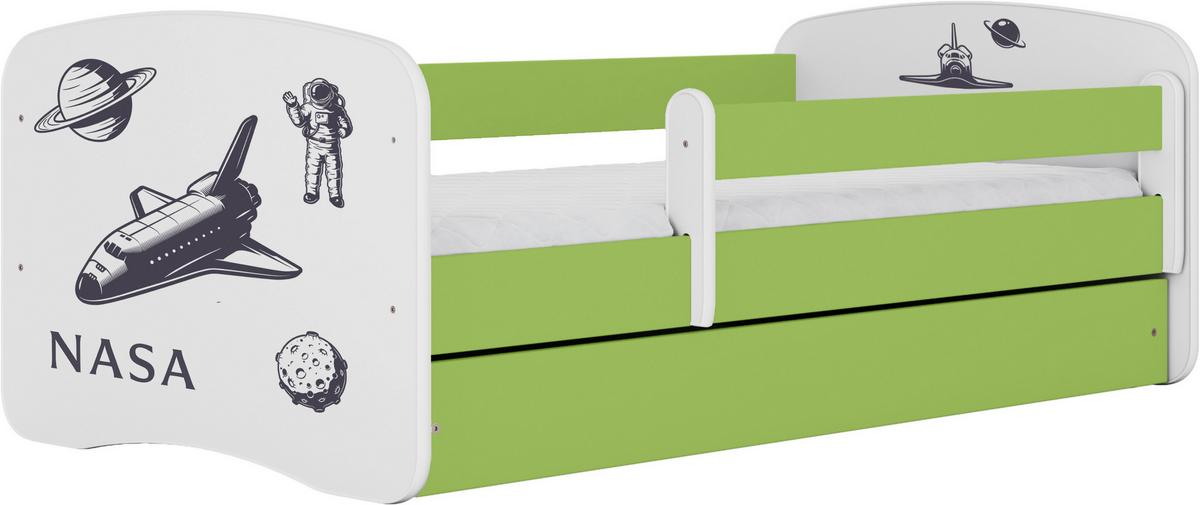 Kinder-/Juniorbett Babydreams Grün/Weiß B: 80cm - Birkefarben/Weiß, MODERN, Holz/Holzwerkstoff (80/160cm) - MID.YOU