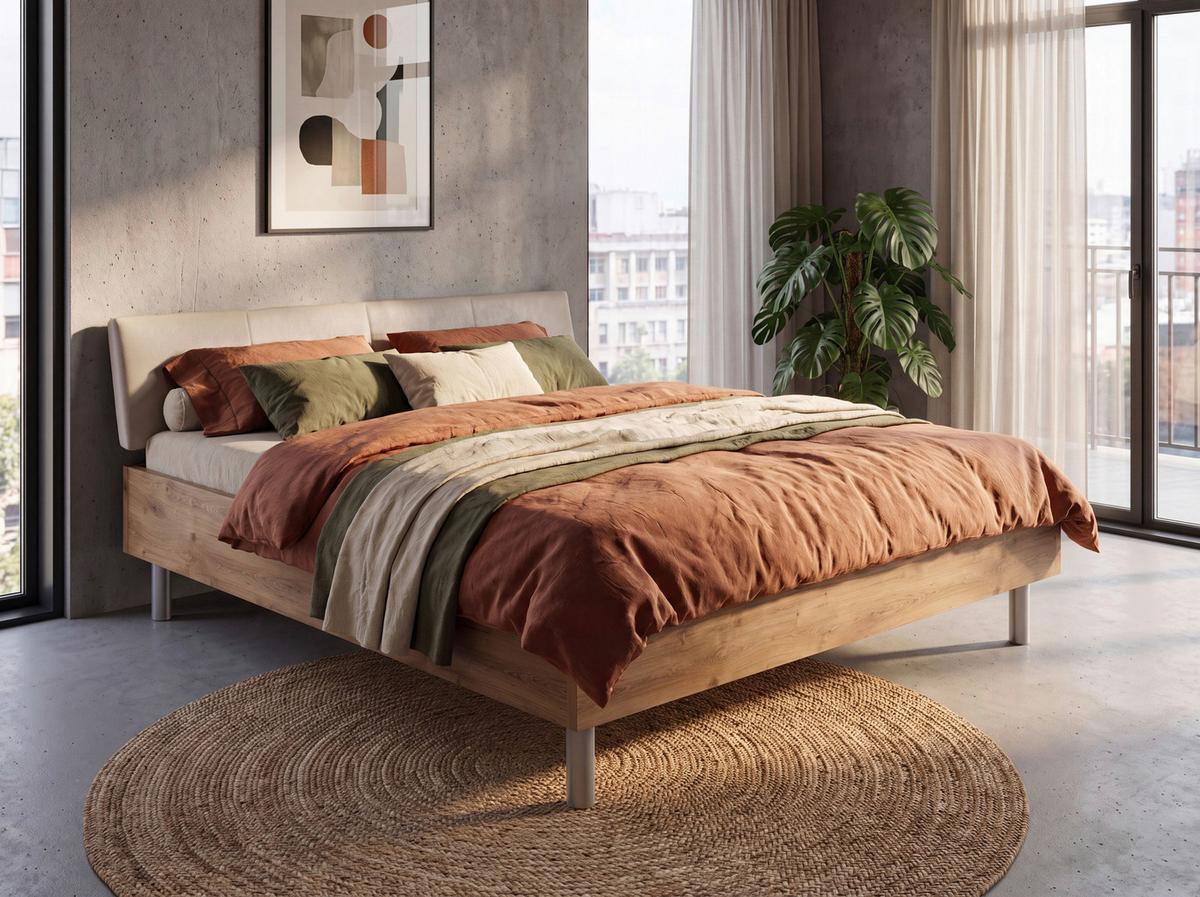 Záhlavie LEVEL BEDS A, pre š. 180 cm,koženka Sahara sivá - sivá/Sahara, Modern, kompozitné drevo/textil (185/38/5cm)