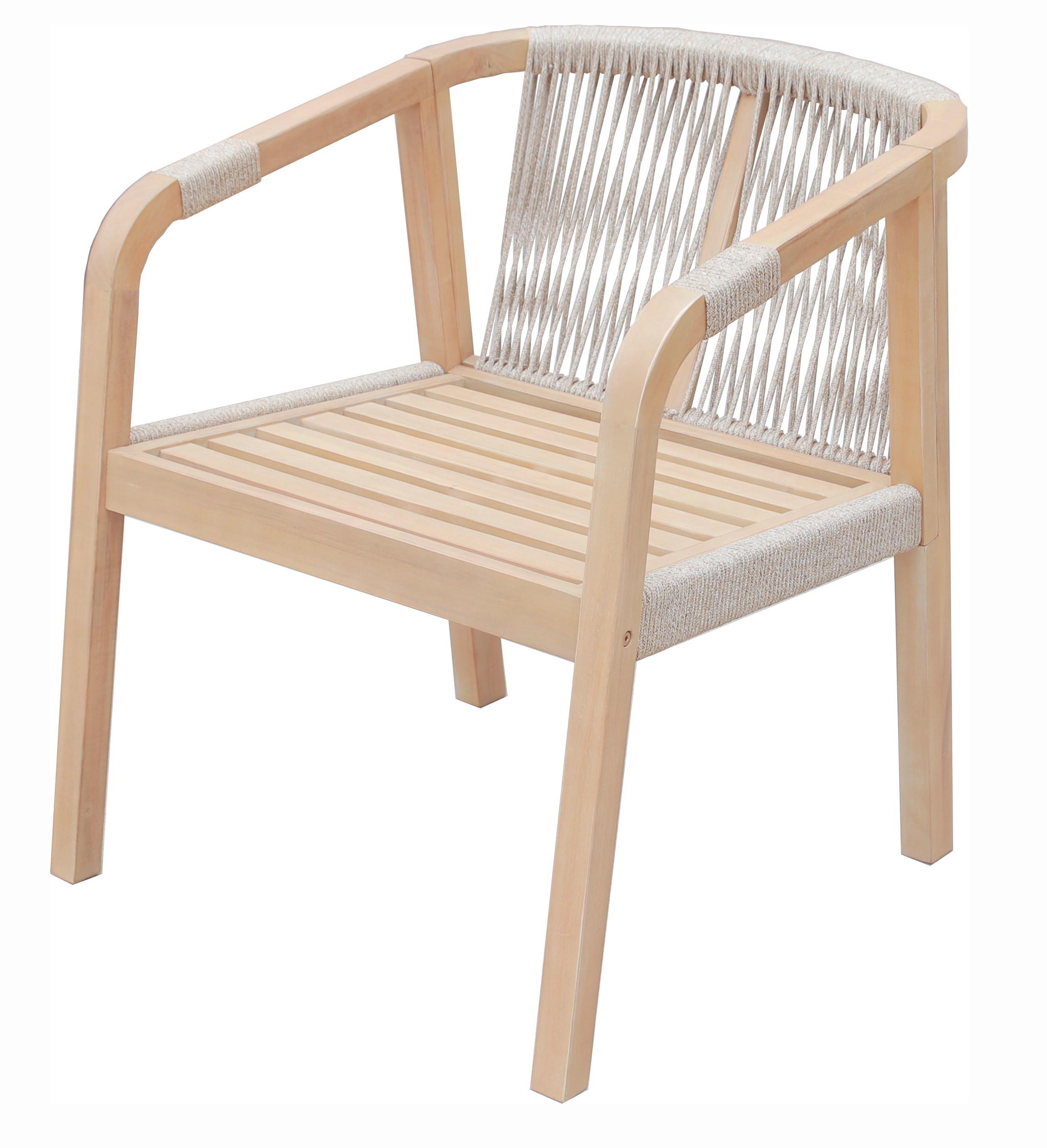 Gartensessel Bogota Akazienholz/Textil - Hellbraun, Basics, Holz/Textil (59/75/63,5cm) - Gardenson