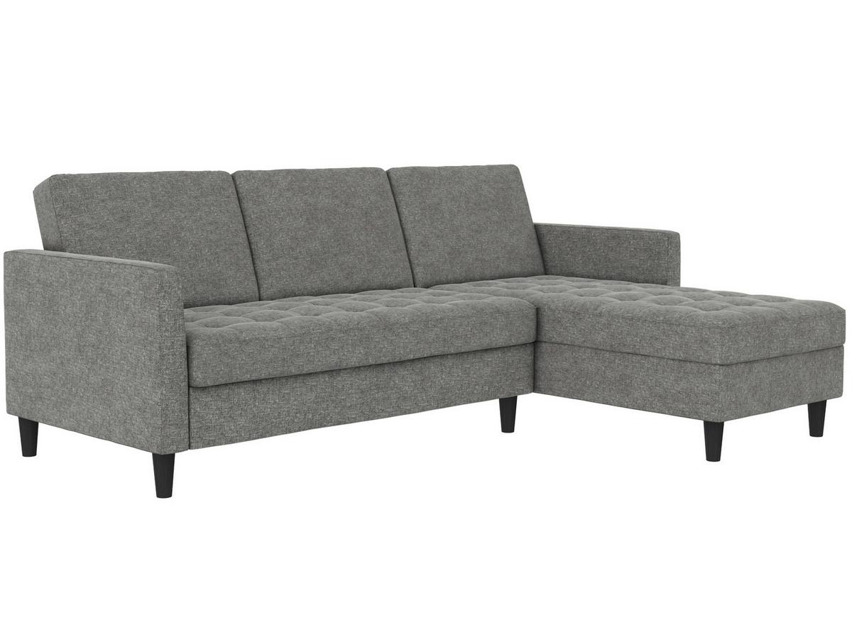 Ecksofa Palermo Anthrazit, mit Stauraum - Anthrazit/Schwarz, Basics, Textil (213/154cm) - Livetastic