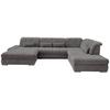 Wohnlandschaft Dalida Mit Schlaffunktion Braun/grau - Chromfarben/Braun, Design, Textil (195/376/254cm) - Livetastic