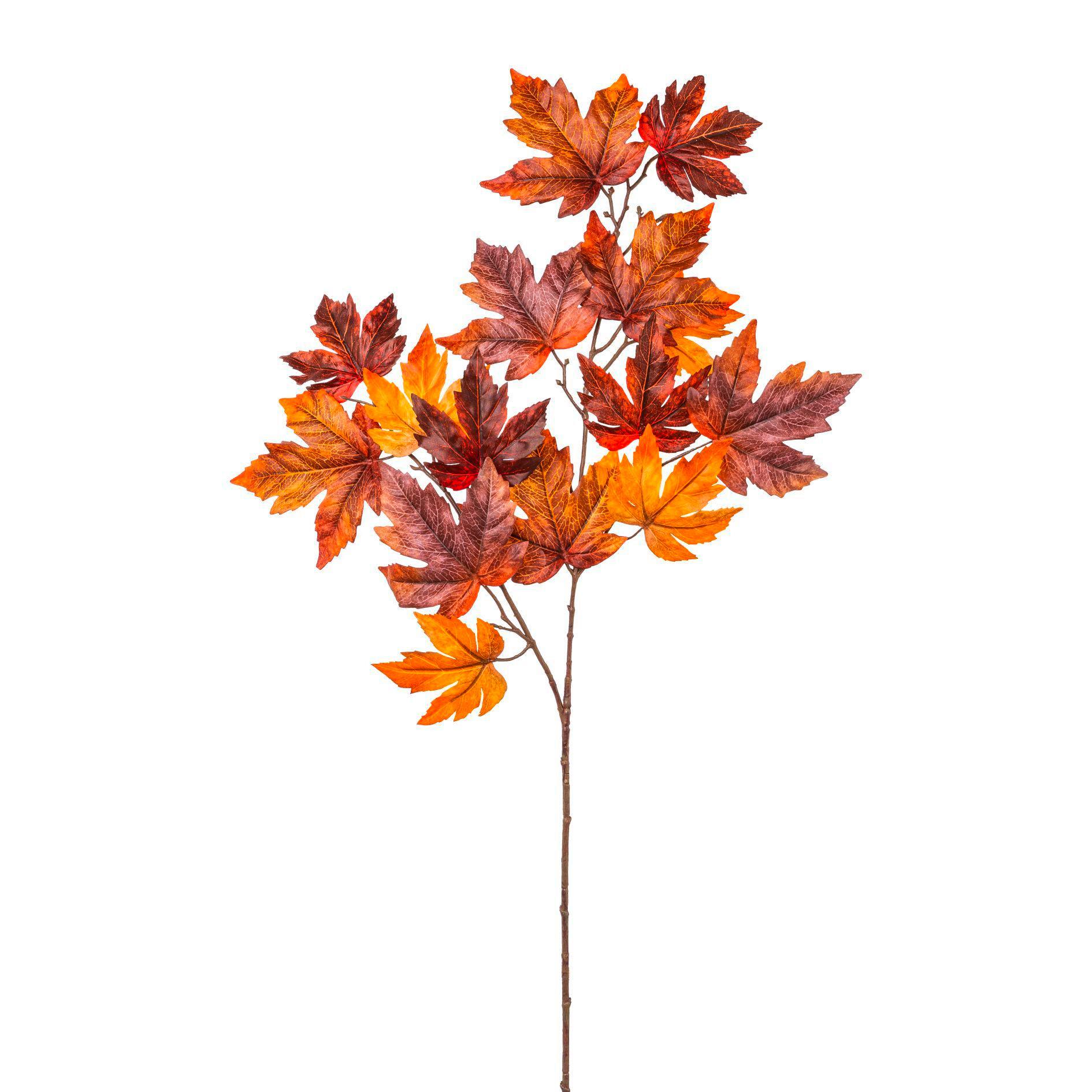 Umelá rastlina AHORNBLATTZWEIG I - oranžová/hnedá, Basics, plast (90cm) - Mömax