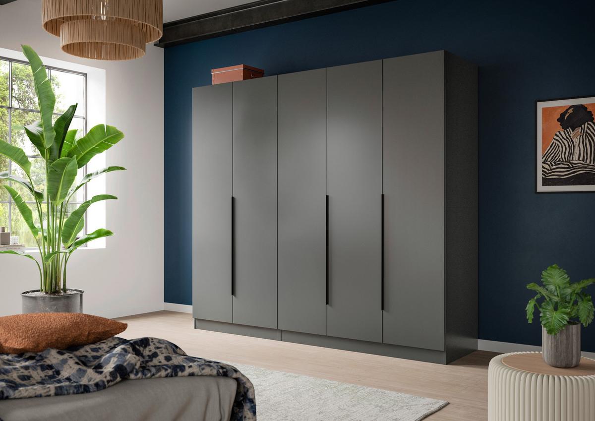 Drehtürenschrank Kopenhagen Anthrazit B: 200 Cm - Anthrazit, MODERN, Holzwerkstoff (200/181/52cm) - MID.YOU