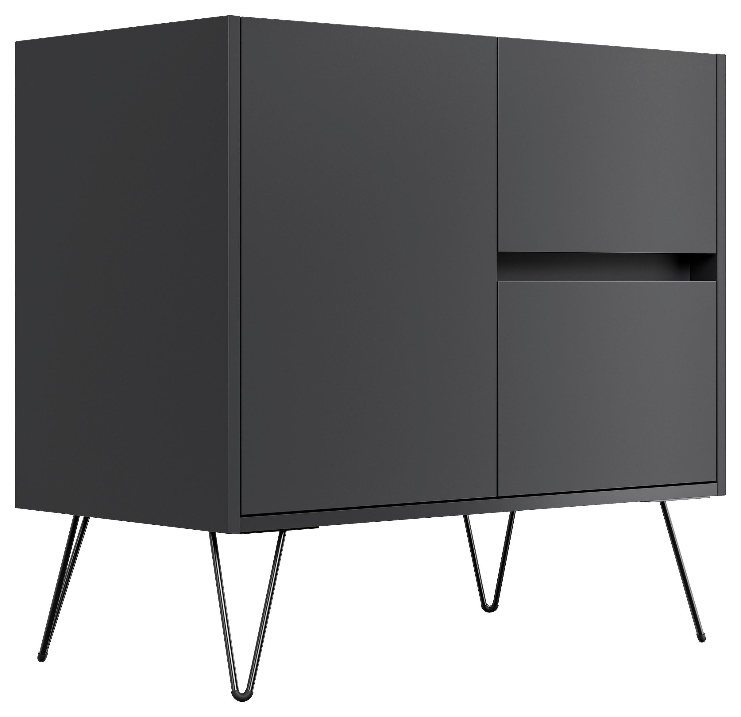 Sideboard Posseik Industrial Eichefarben/Graphit B: 79 cm - Eichefarben/Schwarz, Design, Holzwerkstoff (79/75,8/42cm) - P & B