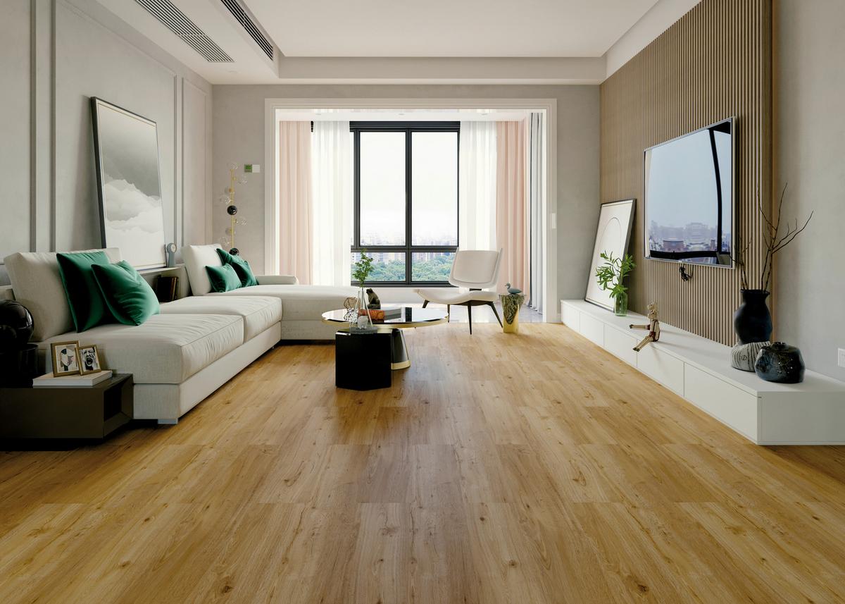 Designboden Eichefarben Landhausdiele Stärke 2,5mm - Eichefarben, Basics, Kunststoff (121.9/18.4/0.25cm)