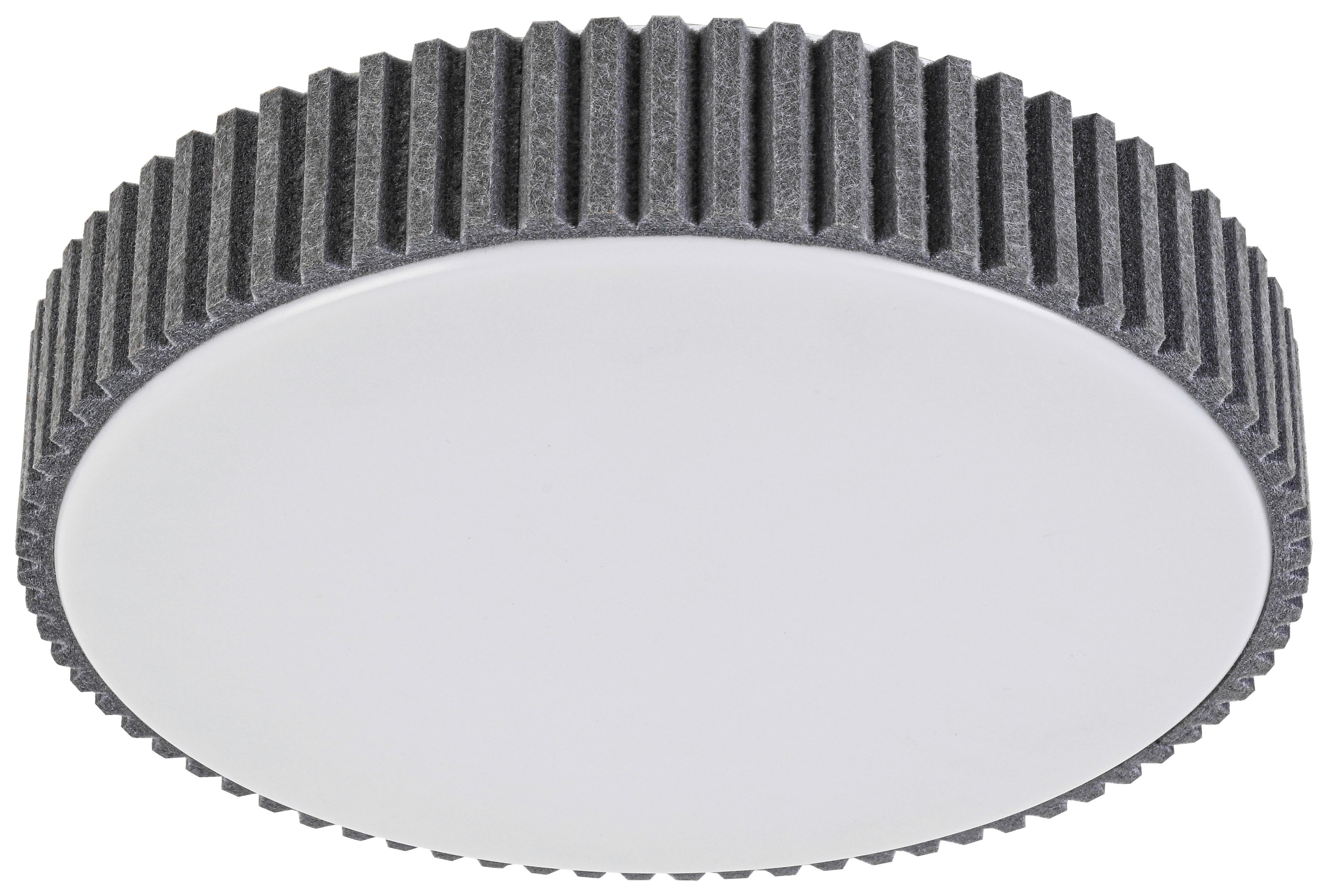 STROPNÉ LED SVIETIDLO FILZI - sivá/biela, Modern, kov/textil (30/8,5cm) - Mömax