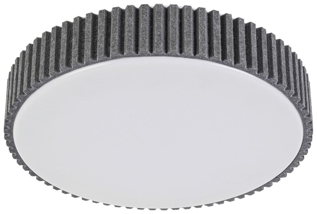 STROPNÍ LED SVÍTIDLO FILZI - šedá/bílá, Moderní, kov/textil (30/8,5cm) - Mömax