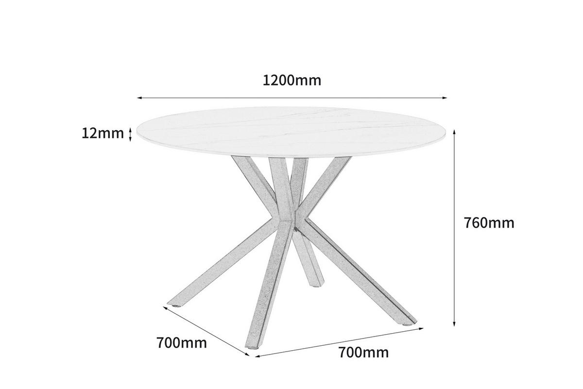 Esstisch Birmingham - Schwarz/Weiß, LIFESTYLE, Keramik/Metall (118/118/76cm) - MID.YOU