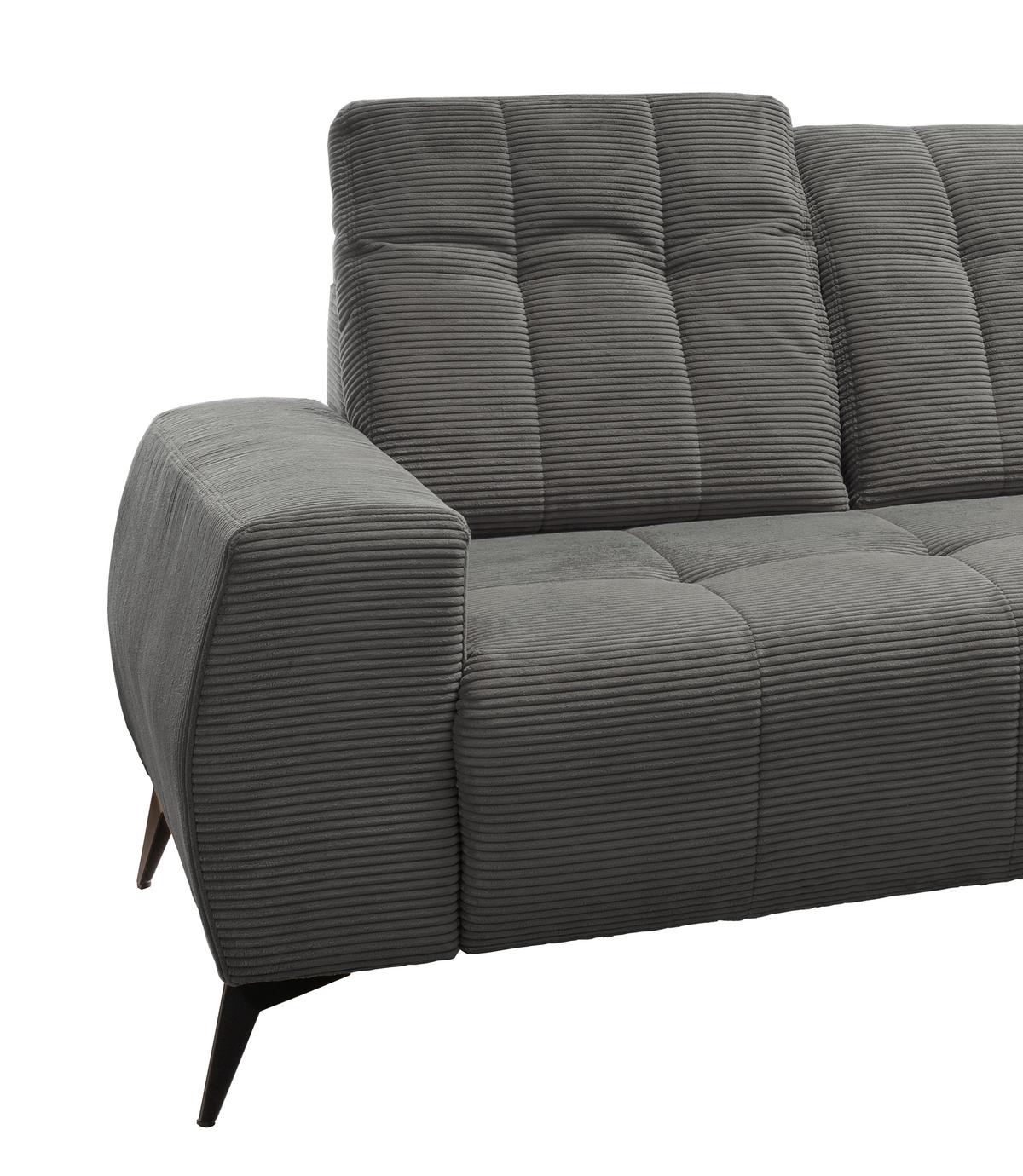 Ecksofa Mit Usb Anschluss Sano, Grau, S: 258x180 Cm - Schwarz/Grau, MODERN, Textil (258/180cm) - Livetastic