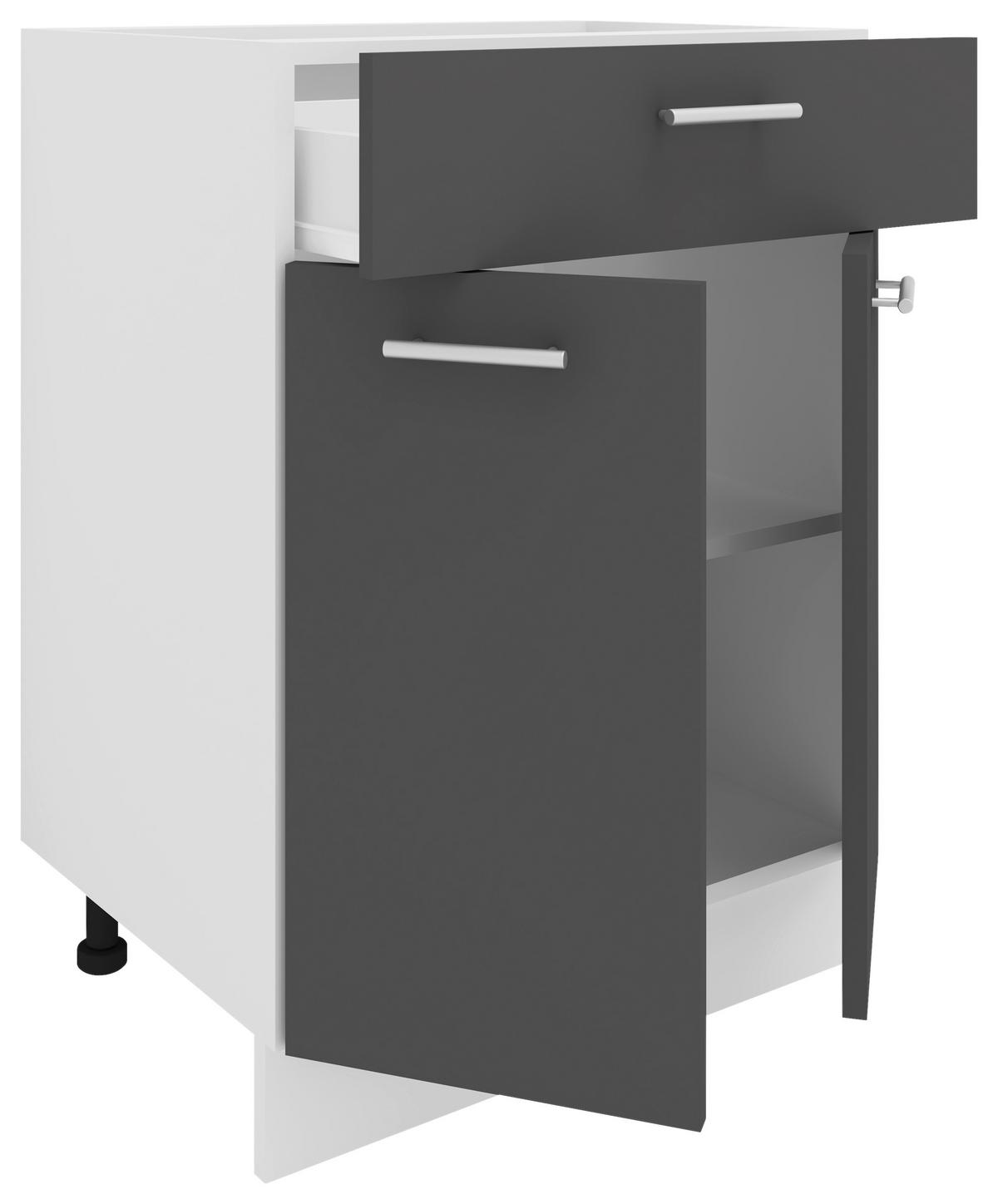 Küchenunterschrank Esilo B: 60 Cm Anthrazit/weiß - Anthrazit/Weiß, KONVENTIONELL, Holzwerkstoff (60/82/46cm) - MID.YOU
