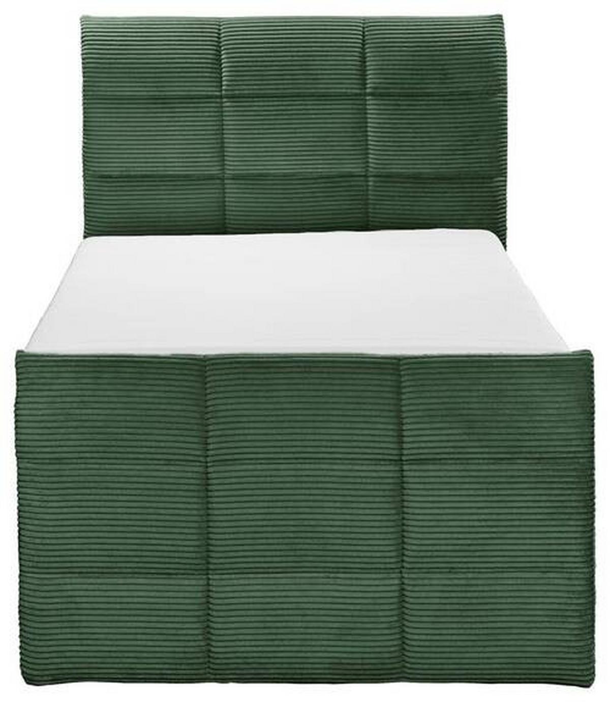 Boxspringbett Mit Topper & Bettkasten 120x200 Bolivia - Schwarz/Olivgrün, MODERN, Holzwerkstoff/Textil (120/200cm) - MID.YOU