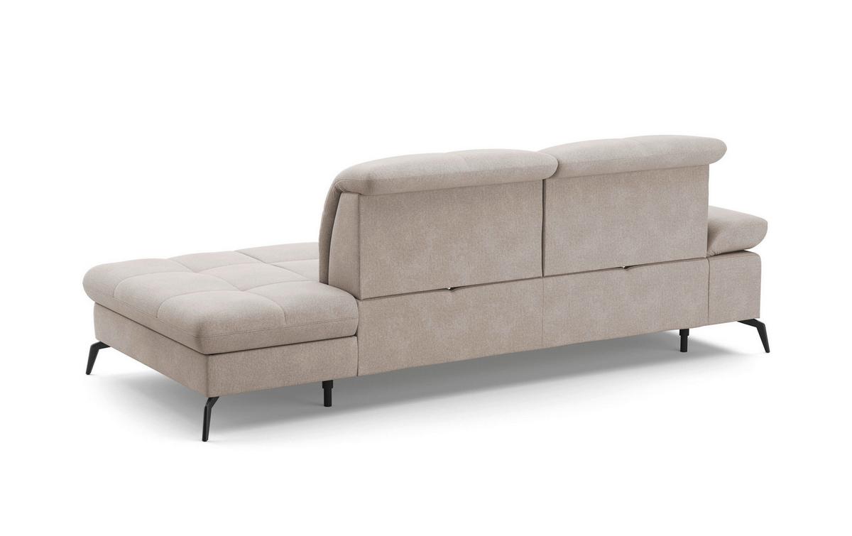 Récamiere Amica E, Greige B: 231 - Greige/Schwarz, KONVENTIONELL, Textil (231/90/122cm) - Sit & More