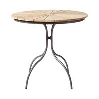 Gartentisch Ellen Teakholz ⌀ 80 cm - Anthrazit/Teakfarben, KONVENTIONELL, Holz/Metall (80/80/74cm) - Gardenson