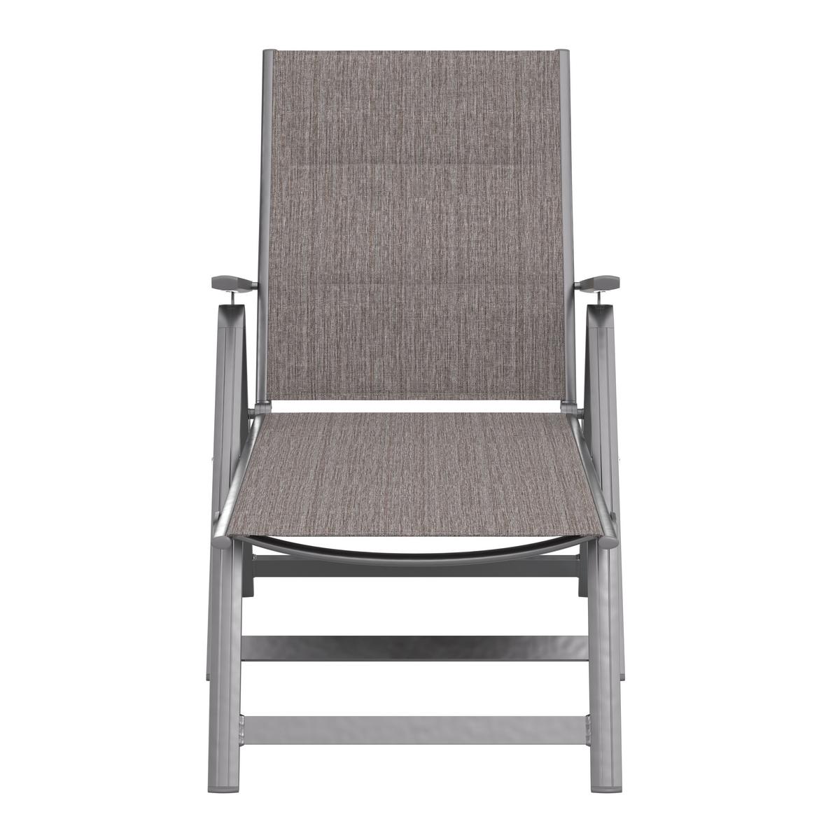 Sonnenliege Verena New Metall/Textil verstellbar - Dunkelgrau, MODERN, Textil/Metall (70/103/146cm) - Beldano