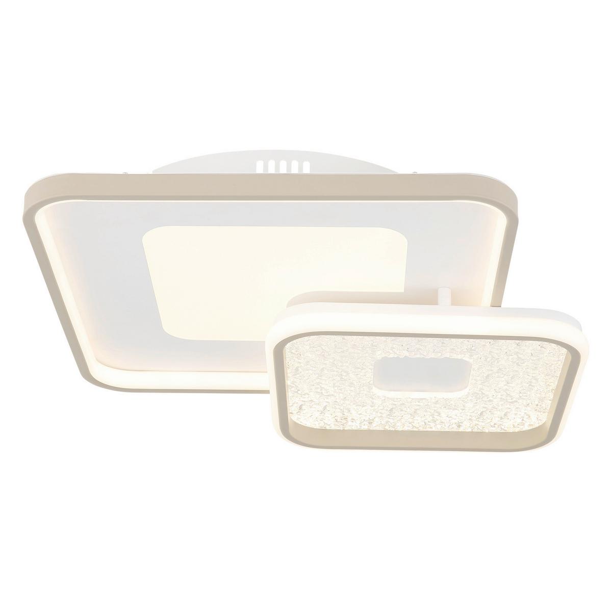 LED-Deckenleuchte Timerfunktion - Sandfarben/Weiß, Design, Kunststoff/Metall (50/50/9cm) - Globo