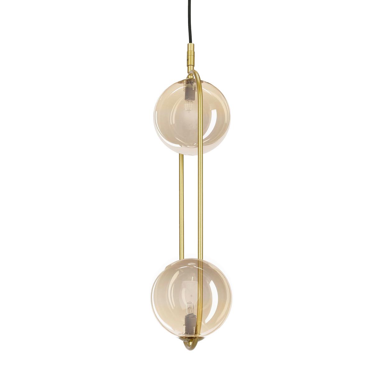 Pendelleuchte 32-44105 Cordel - Messingfarben/Bernsteinfarben, KONVENTIONELL, Metall (18.5/14/140cm)