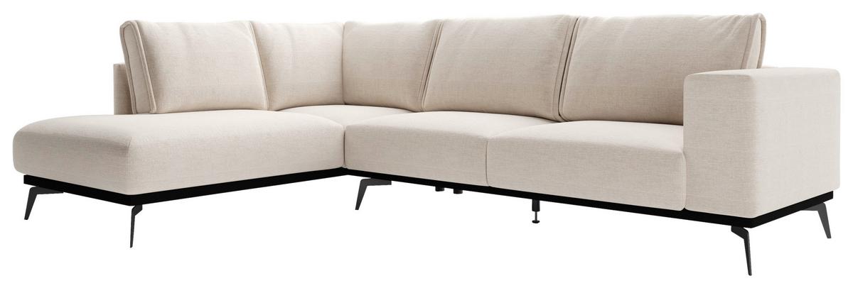 Sedacia súprava ISOLDE, ľavá, krémová - čierna/krémová, Design, kov/drevo (200/293cm) - MID.YOU