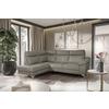 Ecksofa Luna Teilleder Schlammfarben 194x242 - Chromfarben/Schlammfarben, Design, Leder/Textil (194/242cm) - Livetastic