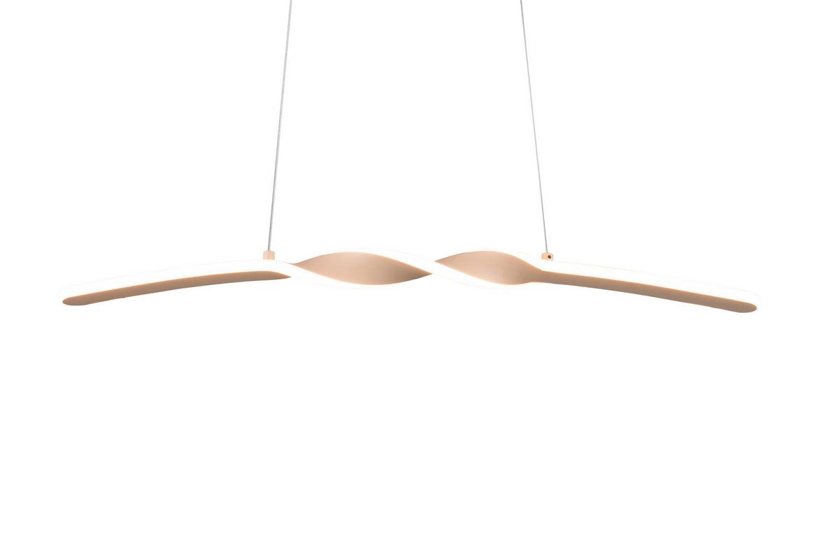 LED-Hängeleuchte Ginko Weiß Sandfarben L: 79 cm - Sandfarben/Weiß, Design, Kunststoff/Metall (79/9/150cm)
