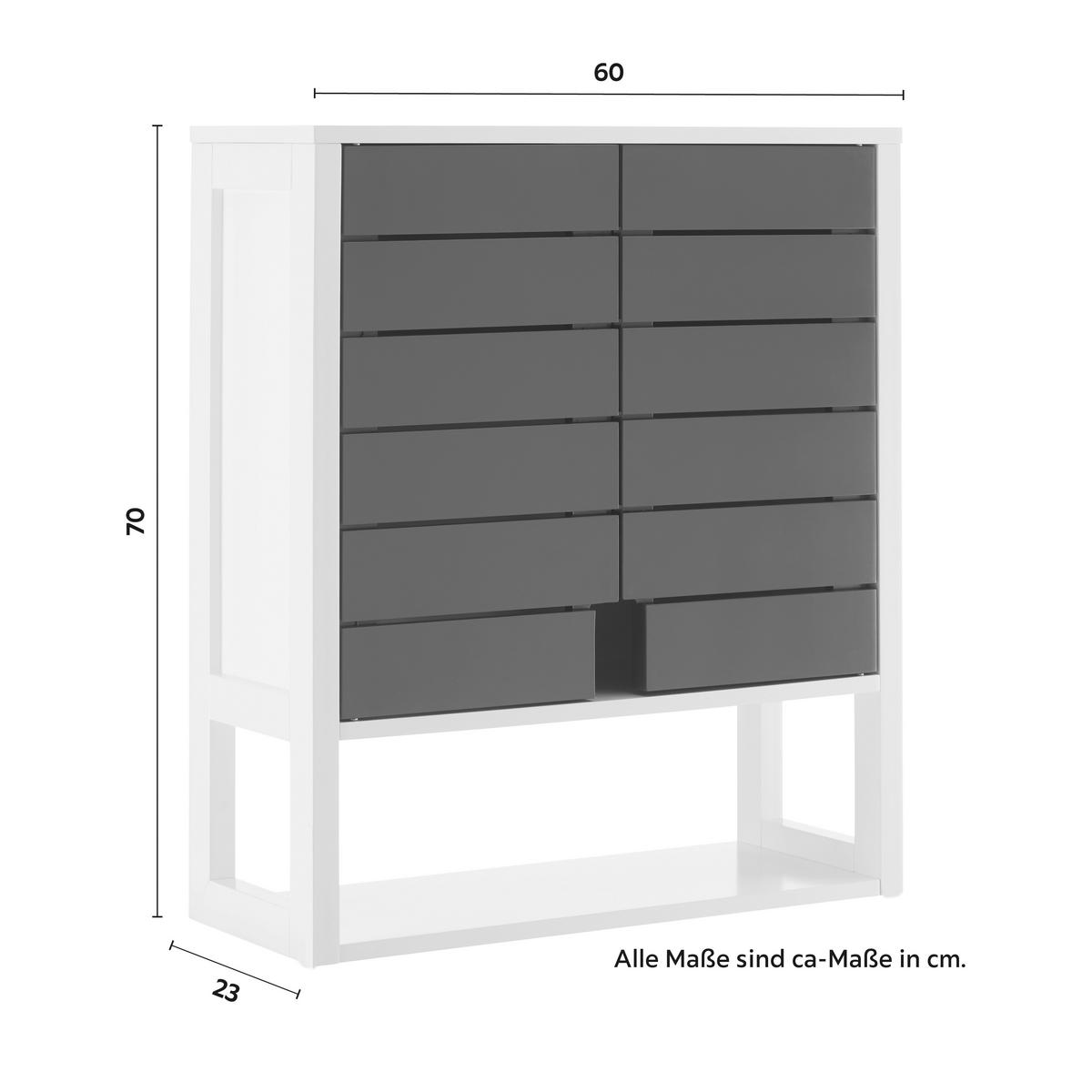 Závěsná skříňka TIA - šedá/bílá, Moderní (60/70/23cm) - P & B