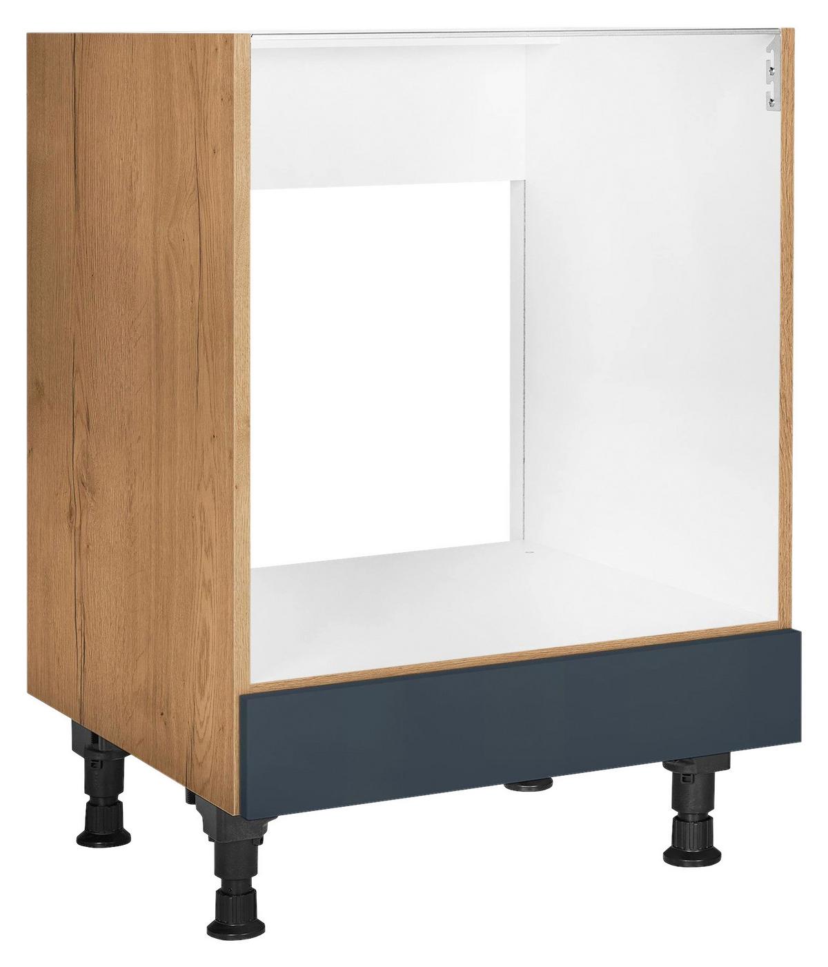 Herdumbauschrank Easytouch - Blau/Eichefarben, MODERN, Holzwerkstoff (60,0/87,0/56,0cm) - Nobilia