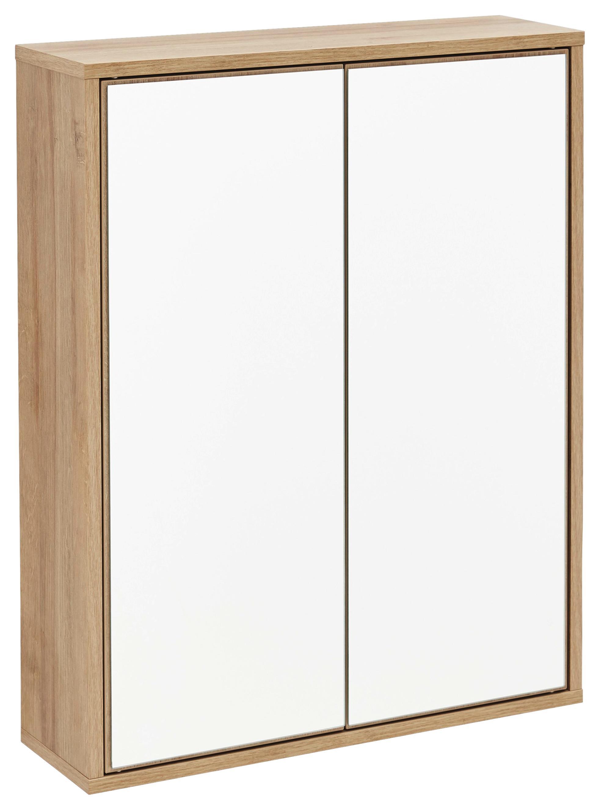 Spiegelschrank Finn B:60cm Eiche/dekor - Eichefarben, MODERN, Glas/Holzwerkstoff (60/75/18,5cm) - Fackelmann