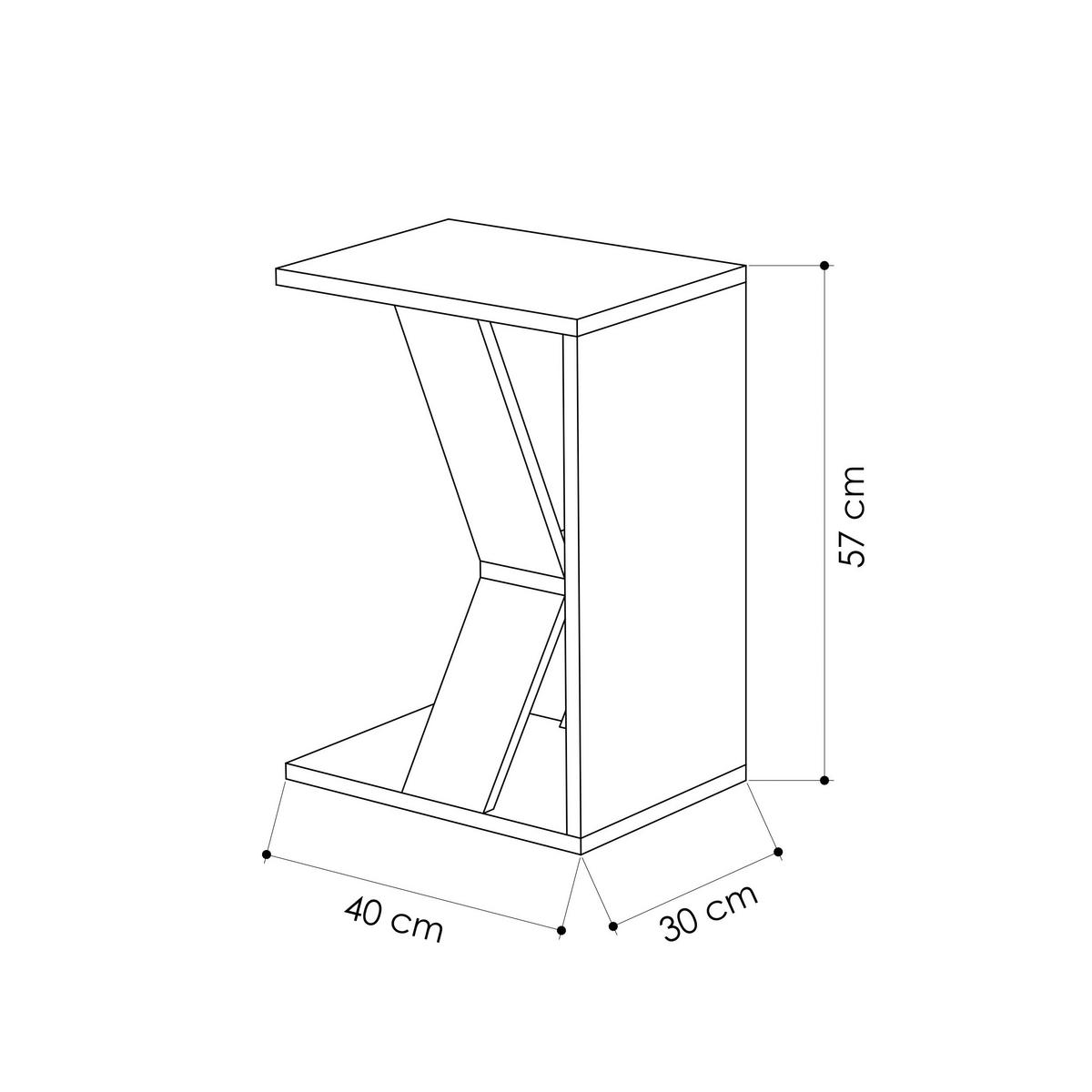 Beistelltisch Naze Beistelltisch - Anthrazit, Design, Holzwerkstoff (30/57/40cm) - Livetastic