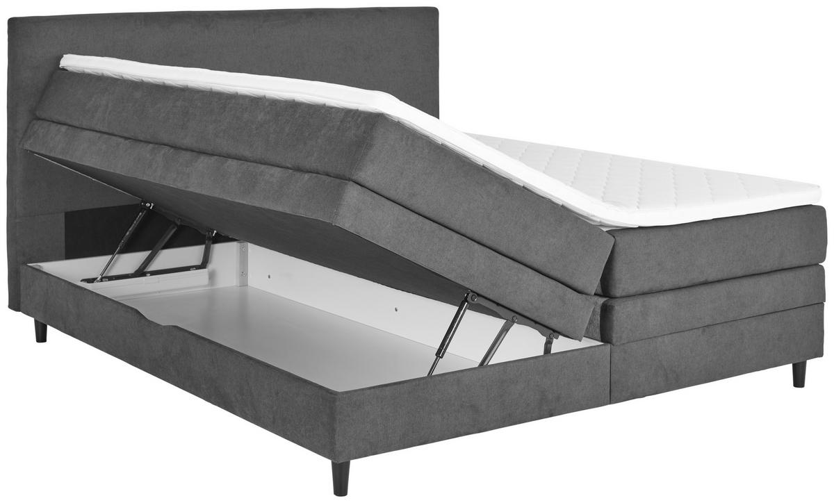 Boxspringbett mit Topper & Bettkasten 180x200 Kleopatra - Blau, KONVENTIONELL, Holz/Holzwerkstoff (180/200cm) - Ondega