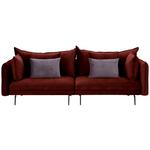 Big Sofa Sing mit Kissen B: 262 cm Weinrot Samt - Dunkelbraun/Weinrot, MODERN, Textil (262/91/115cm) - Luca Bessoni