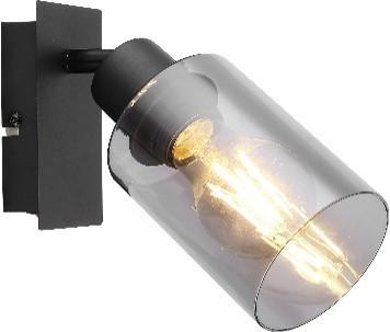 Bodové svietidlo Hadera, Š/V:9/20cm, čierna - čierna, Modern, kov/sklo (9/20/18cm) - Modern Living