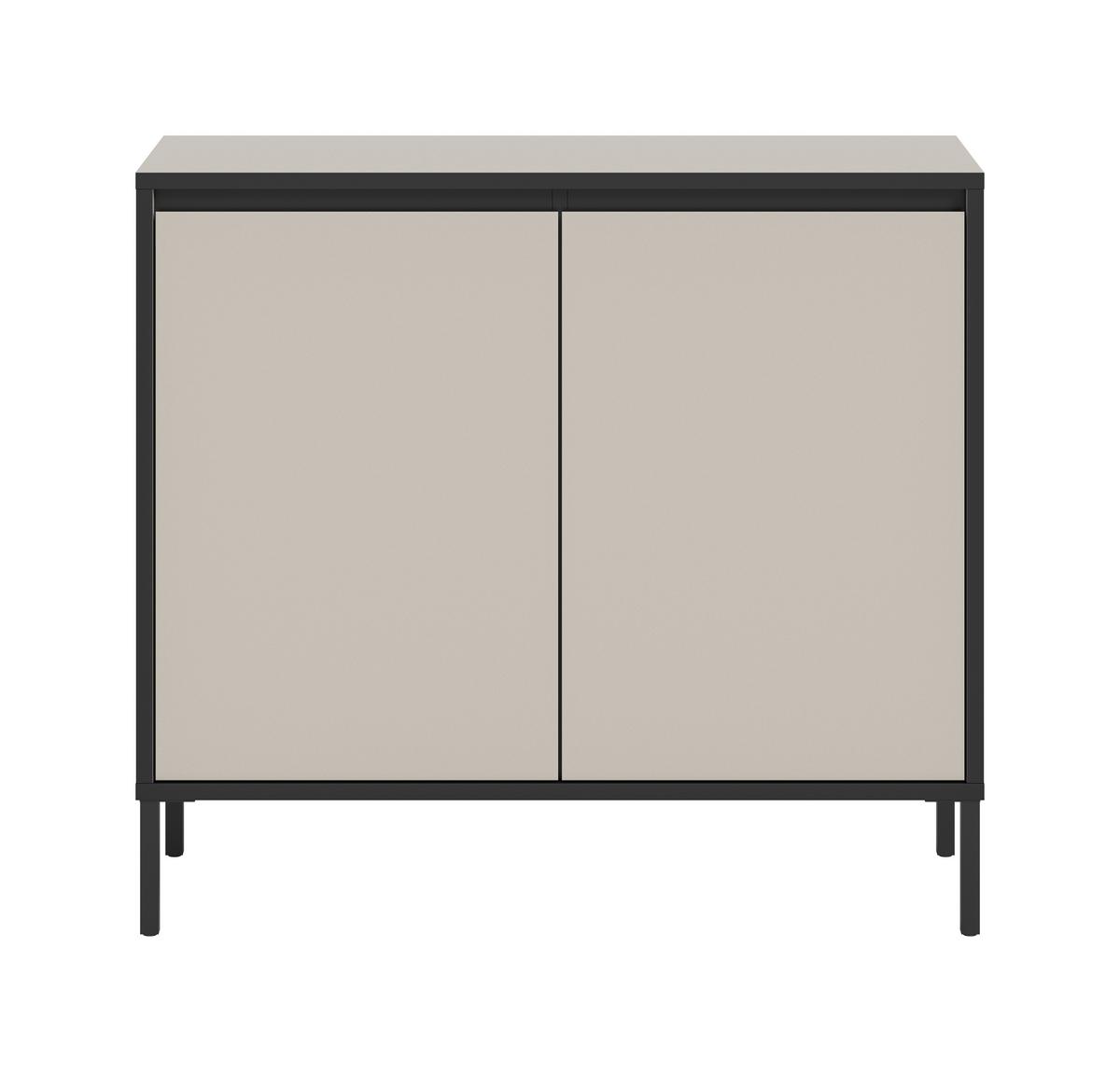 Kommode Tron Kaschmir B: 92 Cm - Kaschmir/Schwarz, Design, Holzwerkstoff (92/83/38cm) - Livetastic