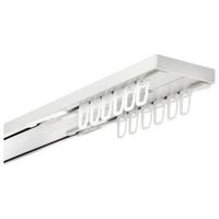 Vorhangschiene 2-Läufig 240cm Aluminium Weiß inkl. Zubehör - Weiß, KONVENTIONELL, Metall (240cm) - Ondega